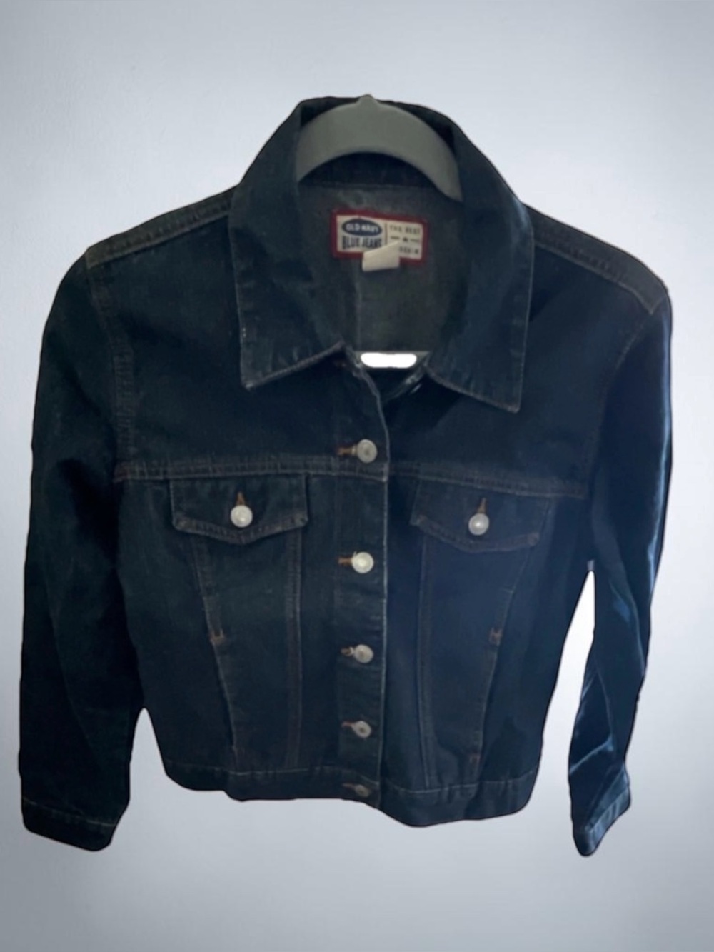 Old Navy Black Denim Jacket with Button Front